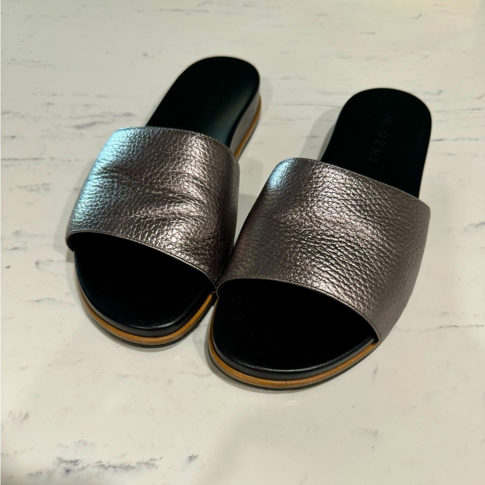 M.Gemi metallic sandals/slides.